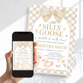 Invitation Fête de Bébé Gingham Silly Goose