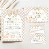 Invitation Fête de Bébé Gingham Silly Goose