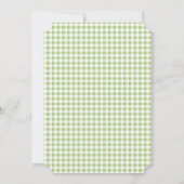 Invitation Fête de Bébé Gingham Vert Sauge Produit Local (Dos)