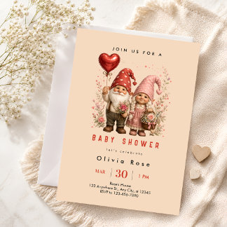 Invitation Fête de bébé Gnome Charmant
