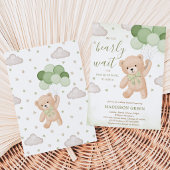Invitation Fête de Bébé Green We Can Bearly Wait