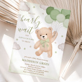 Invitation Fête de Bébé Green We Can Bearly Wait
