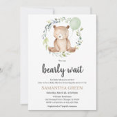 Invitation Fête de bébé Greenery Bear (Devant)