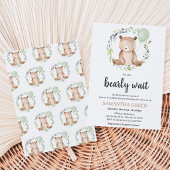 Invitation Fête de bébé Greenery Bear