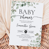 Invitation Fête de bébé Greenery Hello Baby