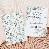 Invitation Fête de bébé Greenery Hello Baby