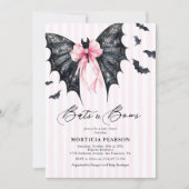 Invitation Fête de bébé Halloween Bats & Bows (Devant)