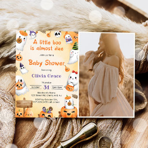 Invitation Fête de bébé Halloween citrouille fantôme Little B