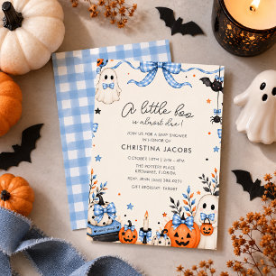 Invitation Fête de bébé Halloween d'octobre avec un fantôme a