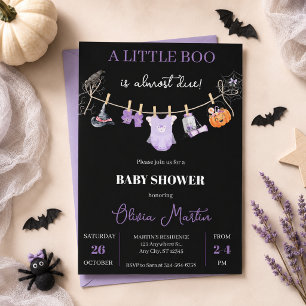 Invitation Fête de bébé Halloween mignonne et effrayante pour
