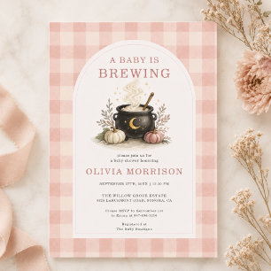 Invitation Fête de bébé Halloween Rose Fille Baby Shower