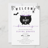 Invitation Fête de bébé Halloween 'Un bébé est en train de br (Devant)
