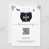 Invitation Fête de bébé Halloween 'Un bébé est en train de br (Dos)