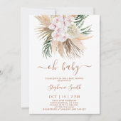 Invitation Fête de bébé Herbe des Pampas fille (Devant)