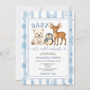 Invitation Fête de bébé hivernale arctique Bébé Il fait froid