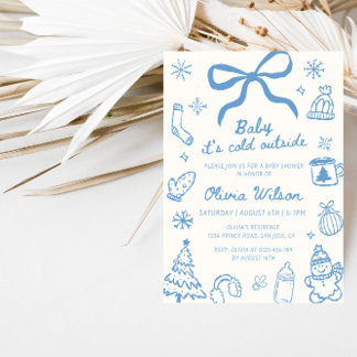 Invitation Fête de bébé « Il fait froid dehors » pour une bab