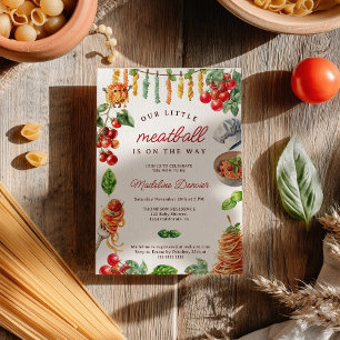 Invitation Fête de Bébé Italien Petite Boulette de Viande
