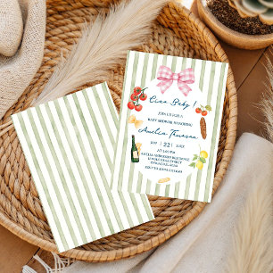 Invitation Fête de bébé italienne "Pâtes et Tétines, Ciao Béb