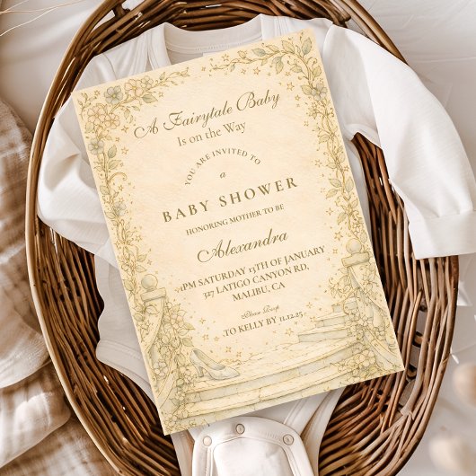 Invitation Fête de bébé Jardin de Conte de Fées