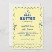 Invitation Fête de bébé jaune beurre moderne (Devant)