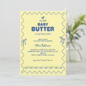 Invitation Fête de bébé jaune beurre moderne (Debout devant)