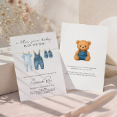 Invitation Fête de Bébé Jean Bleu Denim