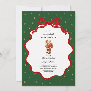 Invitation Fête de bébé joyeux petit Noël Ourson