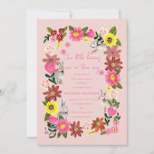 Invitation Fête de bébé jumeaux Lapin fille mignonne (Devant)