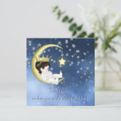 Invitation Fête de Bébé Jusqu'à la Lune (Debout devant)