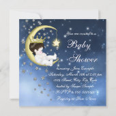 Invitation Fête de Bébé Jusqu'à la Lune (Dos)