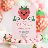 Invitation Fête de Bébé Kawaii à la Fraise