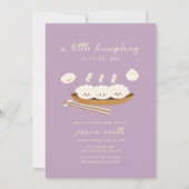 Invitation Fête de bébé Kawaii Purple Bao Dumpling (Devant)