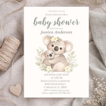 Fête de Bébé Koala Bohème Cottagecore Neutre en Ge