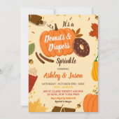 Invitation Fête de bébé: langes et donuts dessinés à la main (Devant)