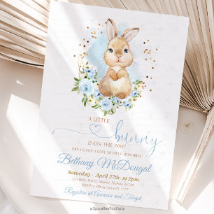 Invitation Fête de bébé lapin garçon