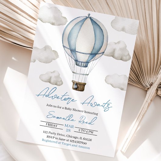 Invitation Fête de Bébé "L'Aventure Attend"