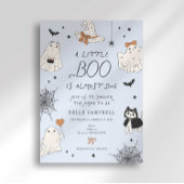 Invitation Fête de bébé Little Boo Preppy Blue Ghost