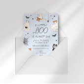 Invitation Fête de bébé Little Boo Preppy Blue Ghost