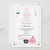 Invitation Fête de bébé Little Boo rose (Devant)