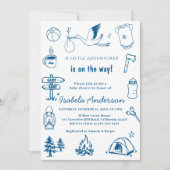 Invitation Fête de bébé Little Camper Doodle garçon  (Devant)
