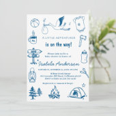 Invitation Fête de bébé Little Camper Doodle garçon  (Debout devant)