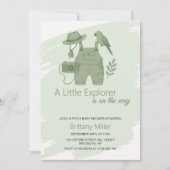 Invitation Fête de bébé Little Explorer sans genre (Devant)