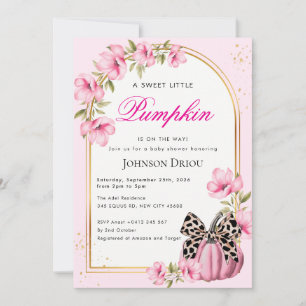 Invitation Fête de Bébé Little Pumpkin en Route