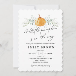 Invitation Fête de bébé Little Pumpkin sans révélation de sex