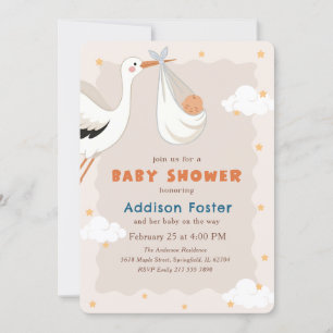 Invitation Fête de Bébé Livraison Spéciale Colibri Genre Neut