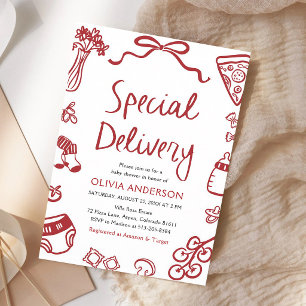 Invitation Fête de Bébé Livraison Spéciale Pizza Italienne