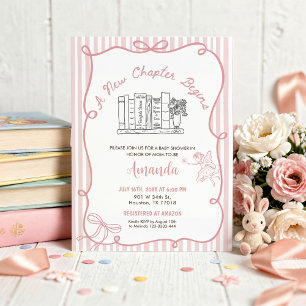 Invitation Fête de bébé livre de contes