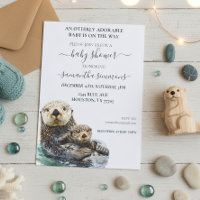 Fête de Bébé Loutre de Mer Aquarelle Adorable