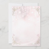 Invitation Fête de Bébé Lueur Rose et Céleste Dorée (Dos)
