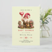 Invitation Fête de bébé lutin rouge (Debout devant)